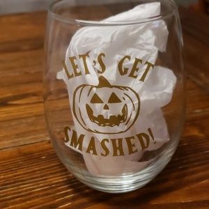 Handmade stemless wine glass